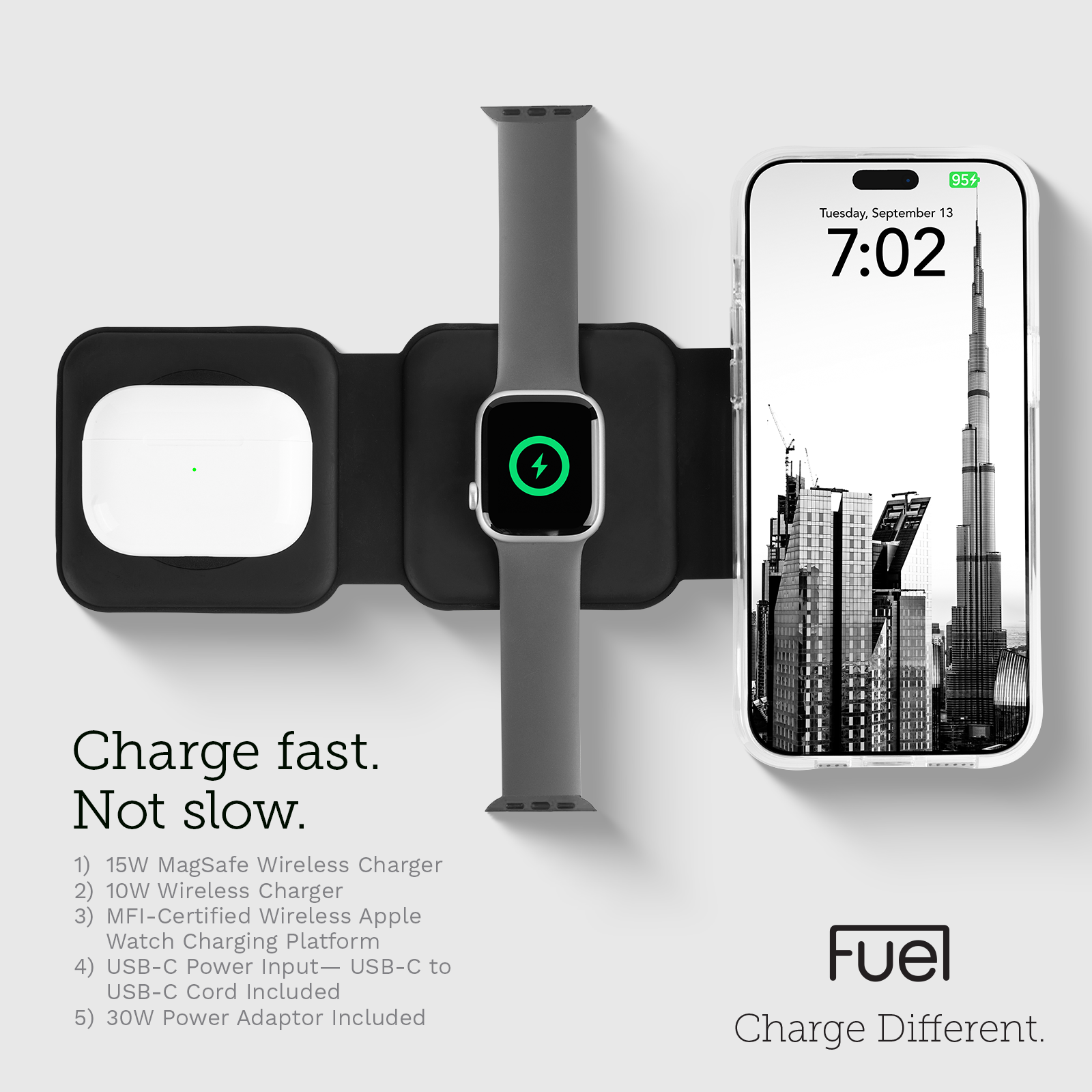 Fuel Foldable Wireless Qi2 Travel Charger