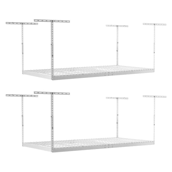 SafeRacks Overhead Garage Storage Combo Kit, Two 4 ft. x 8 ft. Racks, 18-piece Deluxe Hook Accessory Pack