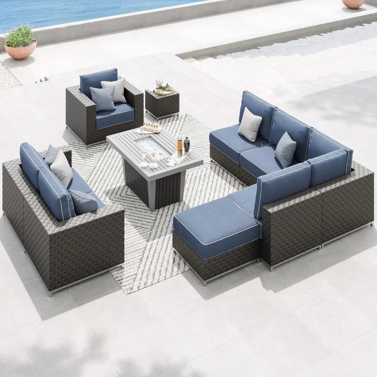 Sirio Soho 10-piece Fire Outdoor Seating Set