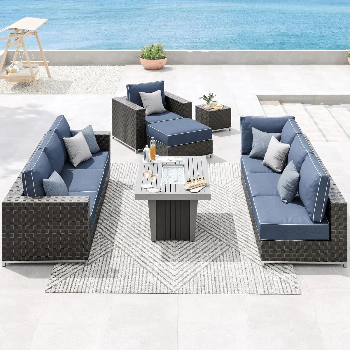 Sirio Soho 10-piece Fire Outdoor Seating Set