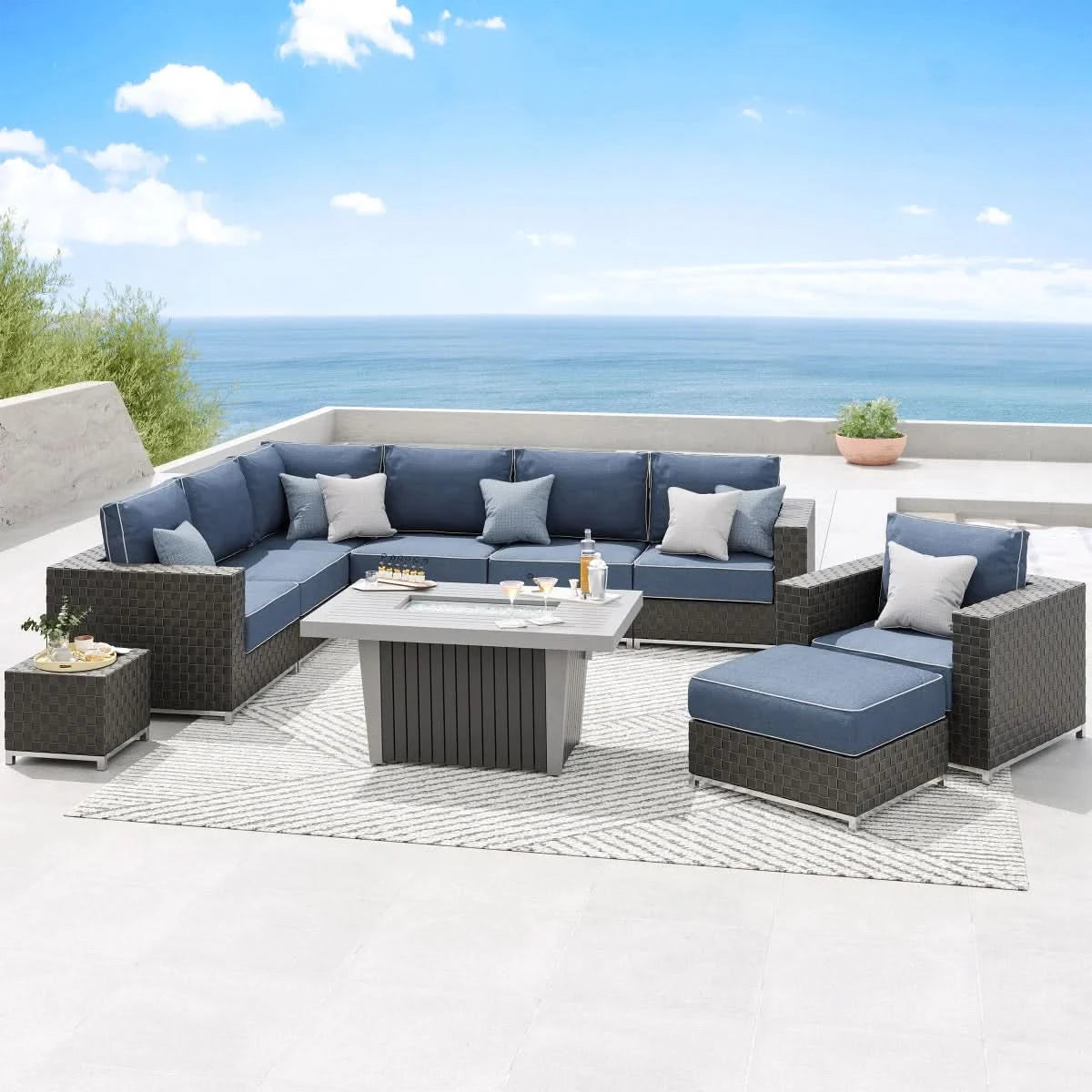 Sirio Soho 10-piece Fire Outdoor Seating Set