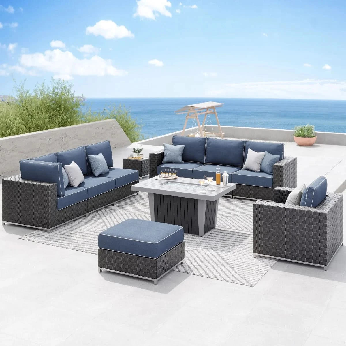 Sirio Soho 10-piece Fire Outdoor Seating Set