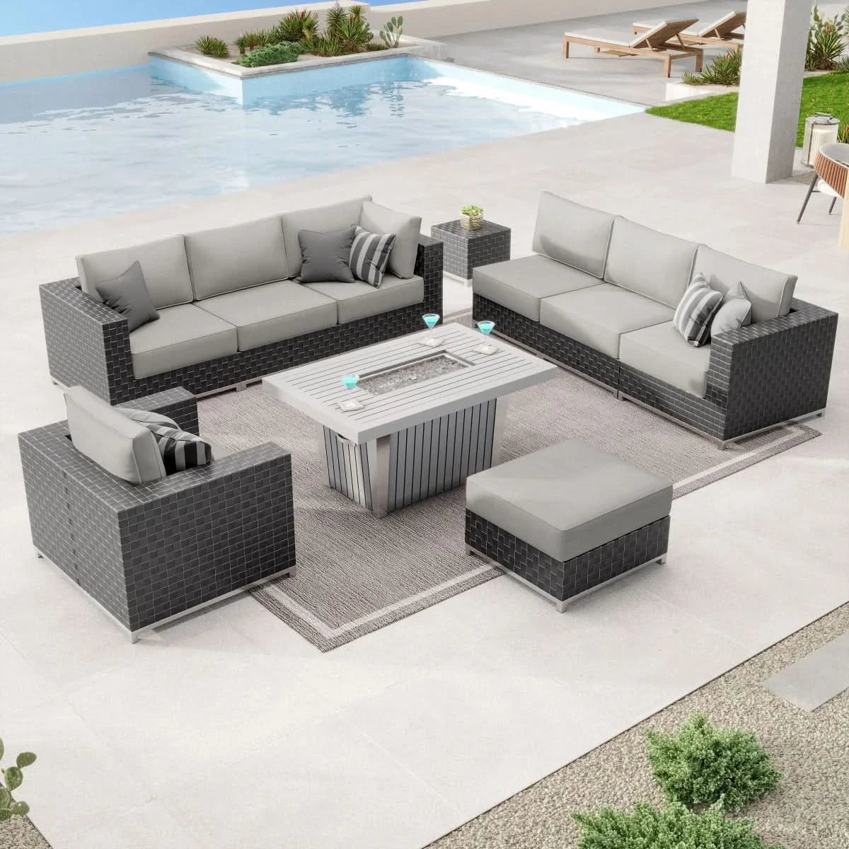 Sirio Soho 10-piece Fire Outdoor Seating Set
