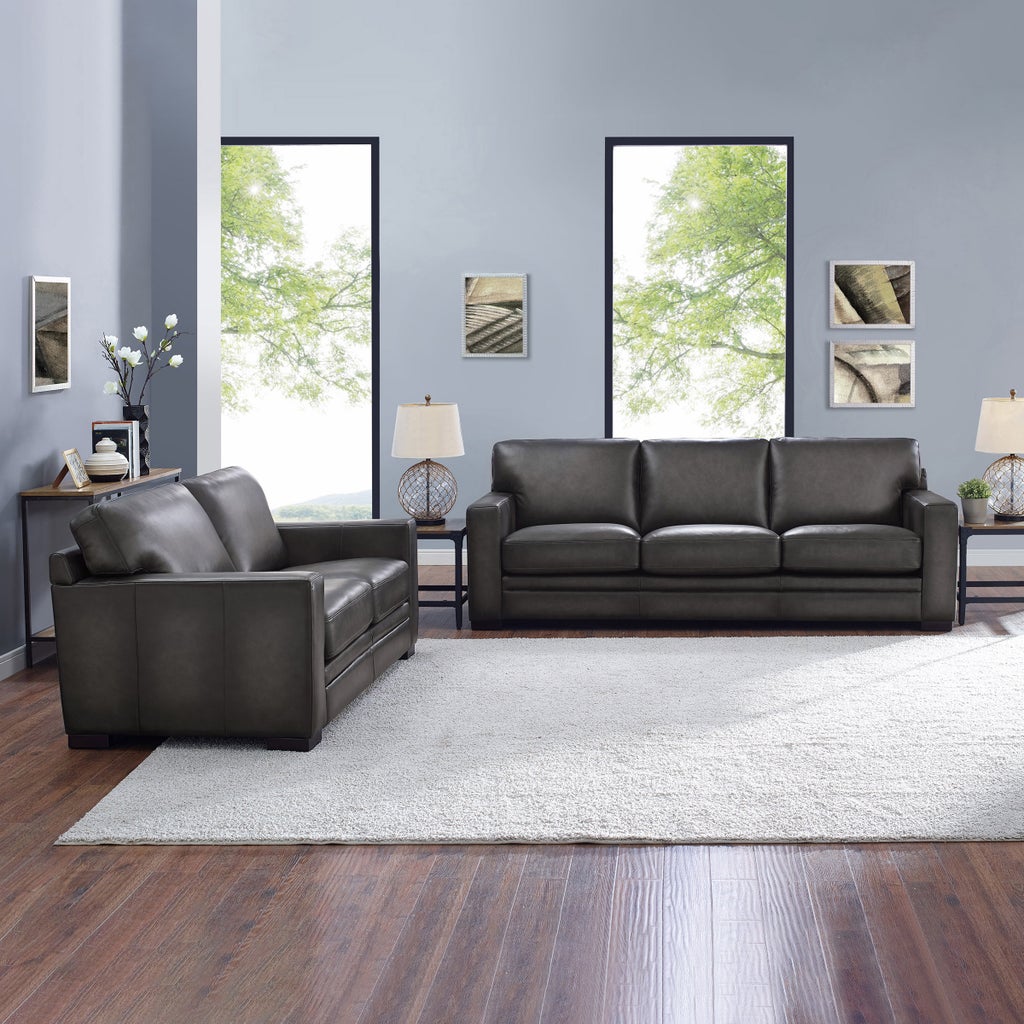 Luca 2-piece Top Grain Leather Set - Sofa, Loveseat