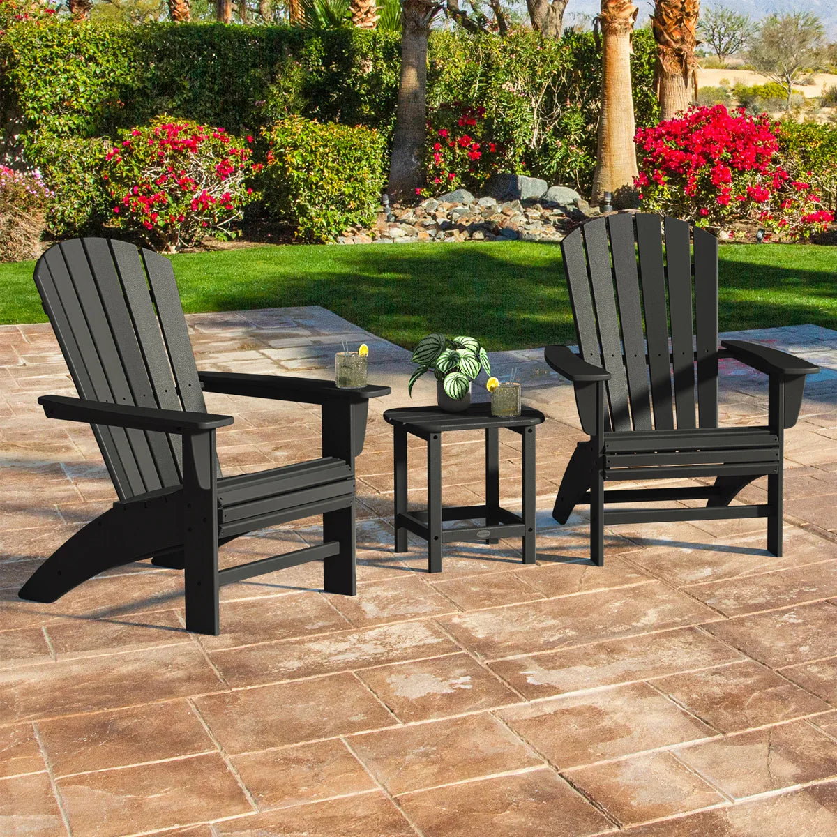 Portside 3-piece Outdoor Patio Shellback Adirondack Set