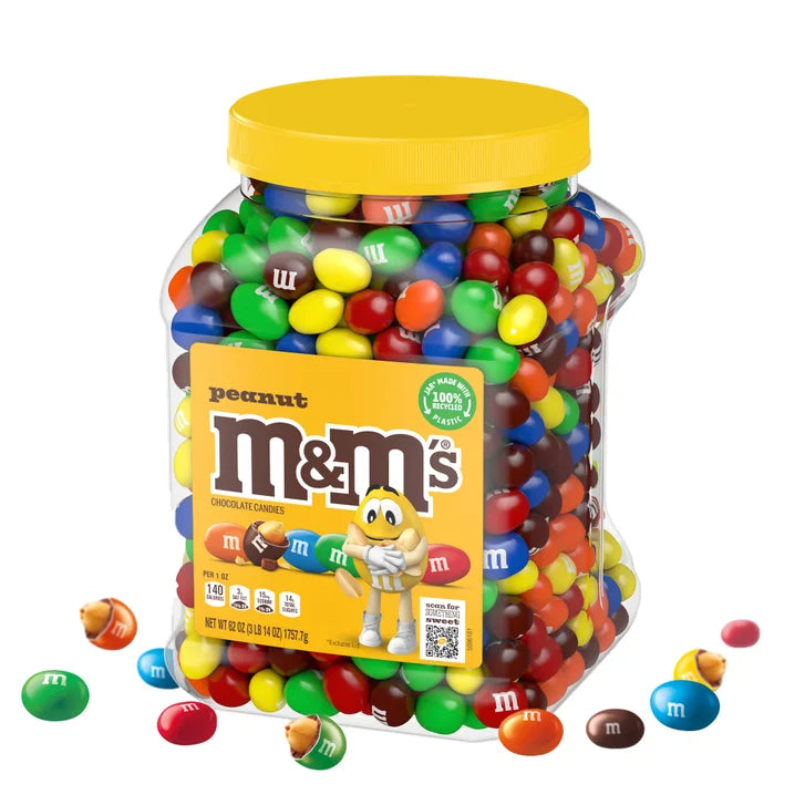 M&M's Chocolate Candy, Peanut, 62 oz Jar