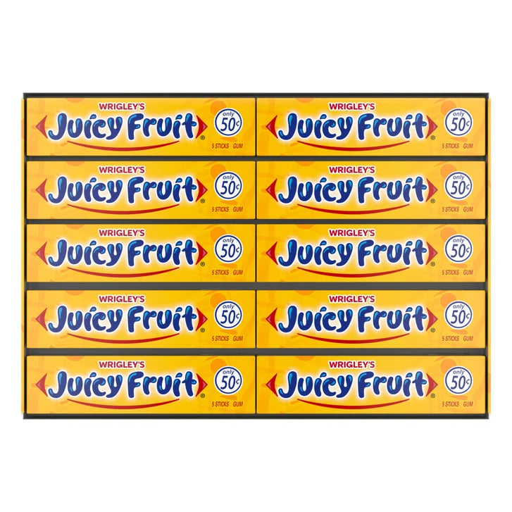 Wrigley's Juicy Fruit Chewing Gum, 5-sticks, 40-count