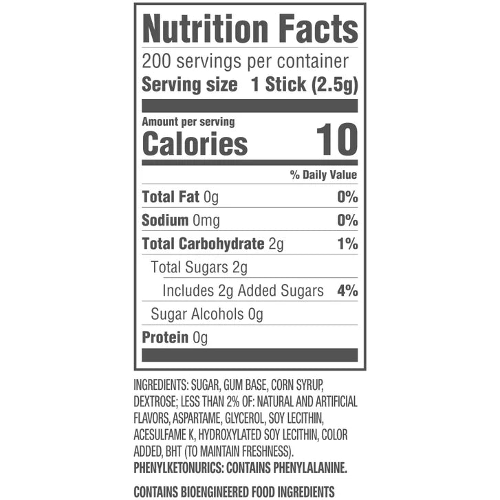 Wrigley's Juicy Fruit Chewing Gum, 5-sticks, 40-count