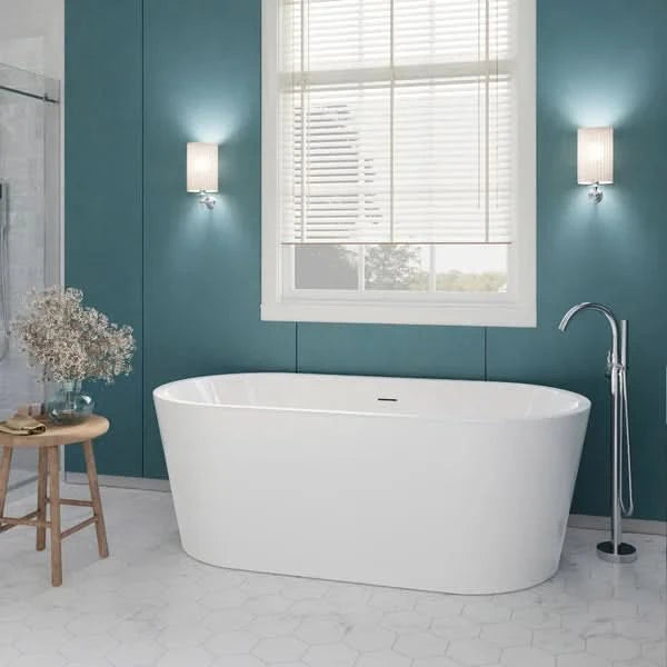 Chand Freestanding Soaker Bathtub with Faucet and Center Drain by Access Tubs