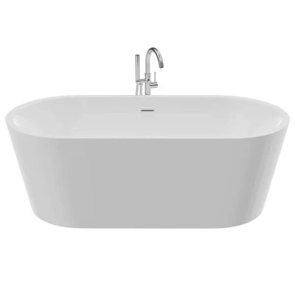 Chand Freestanding Soaker Bathtub with Faucet and Center Drain by Access Tubs