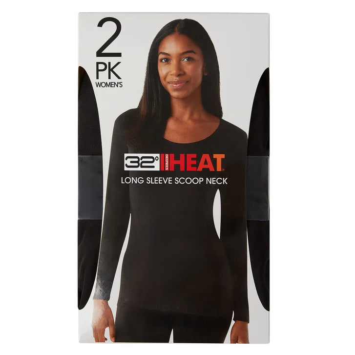 32 Degrees Women's Heat Tee, 2-pack