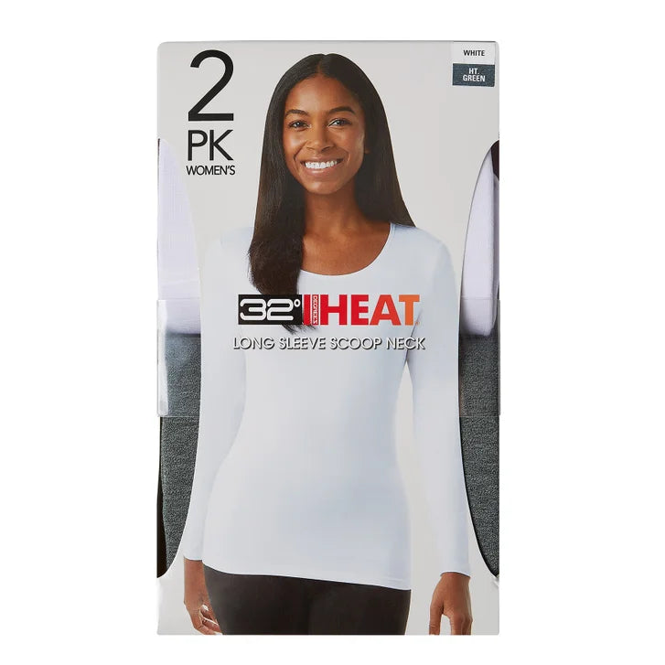32 Degrees Women's Heat Tee, 2-pack
