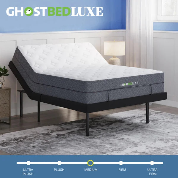 Ghostbed Luxe 13" Memory Foam Mattress with Adjustable Base