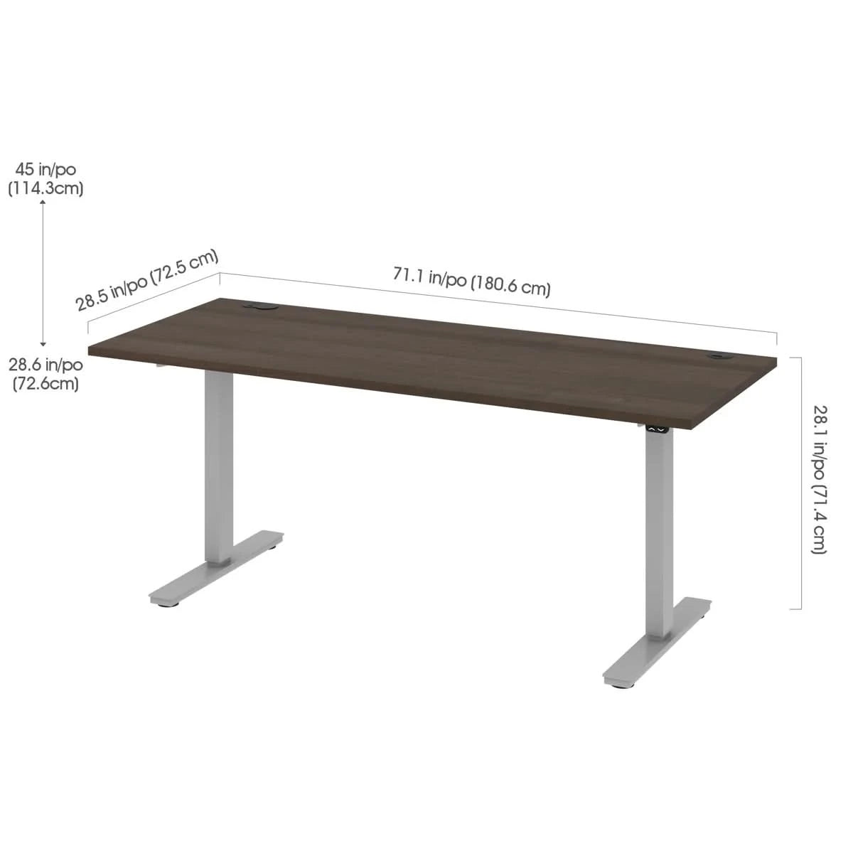 Bestar Upstand 30" x 72" Adjustable Height Desk
