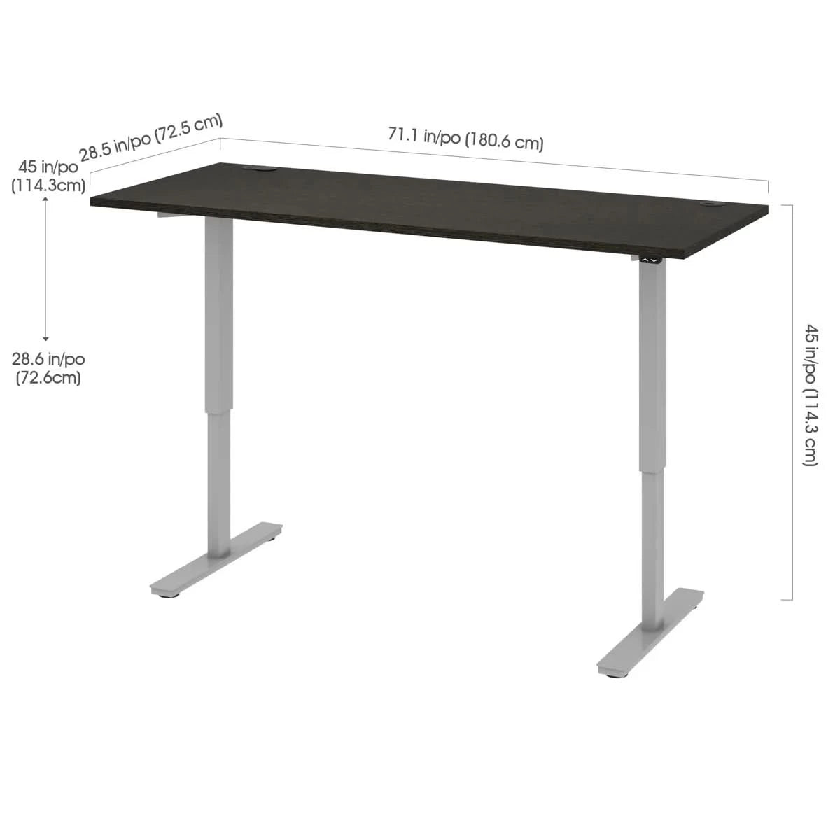 Bestar Upstand 30" x 72" Adjustable Height Desk