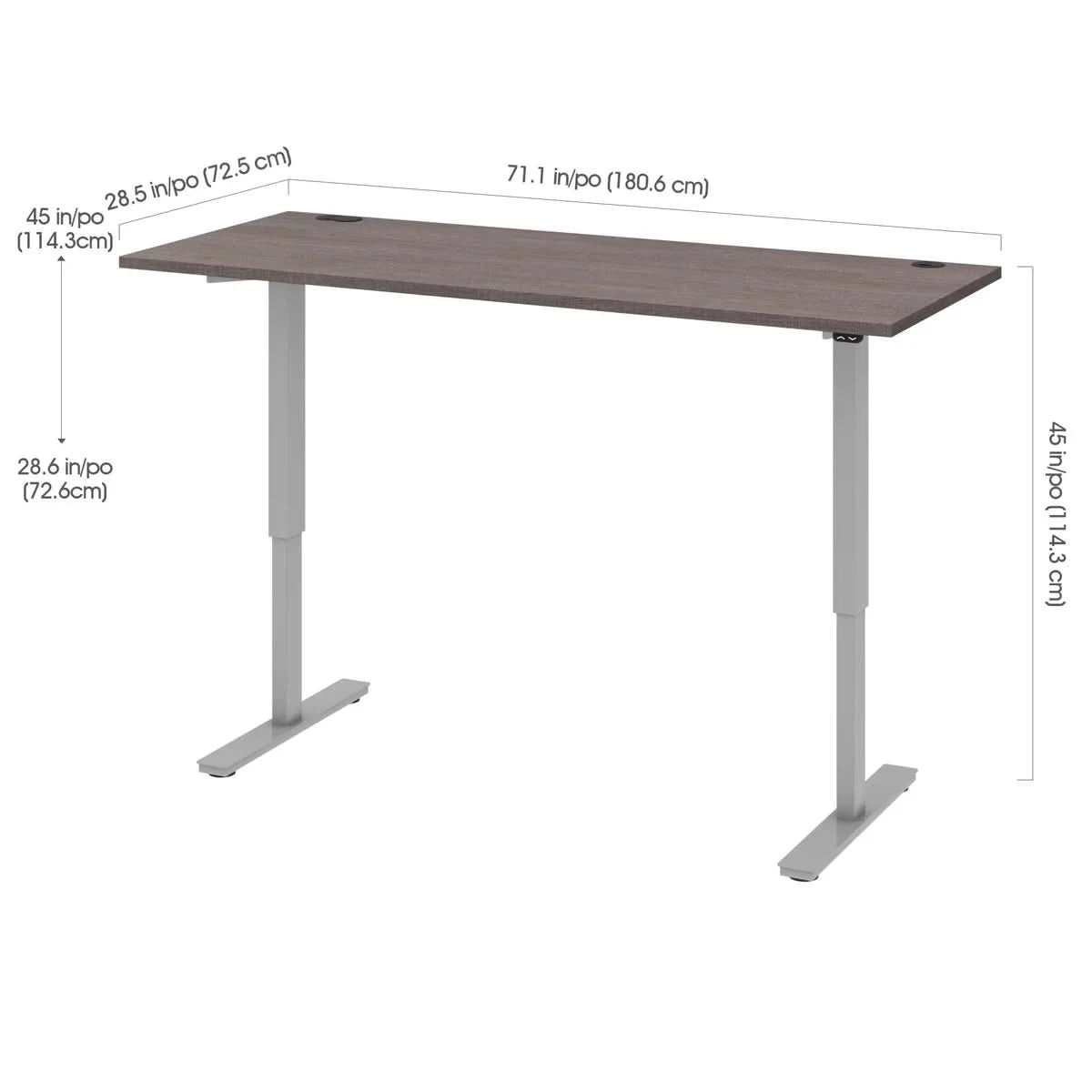 Bestar Upstand 30" x 72" Adjustable Height Desk