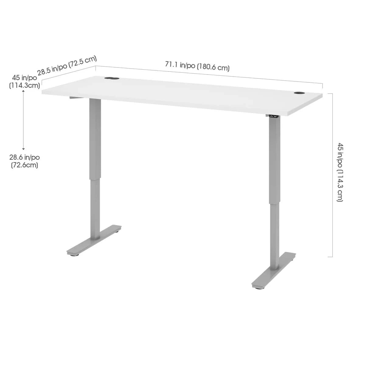 Bestar Upstand 30" x 72" Adjustable Height Desk