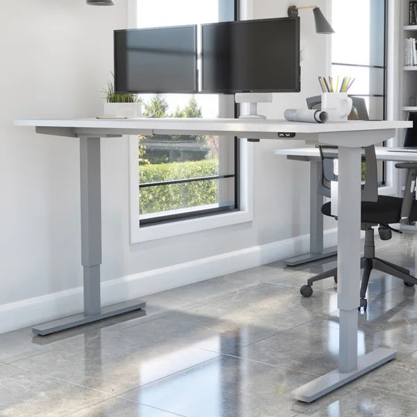 Bestar Upstand 30" x 60" Adjustable Height Desk with Monitor Arms