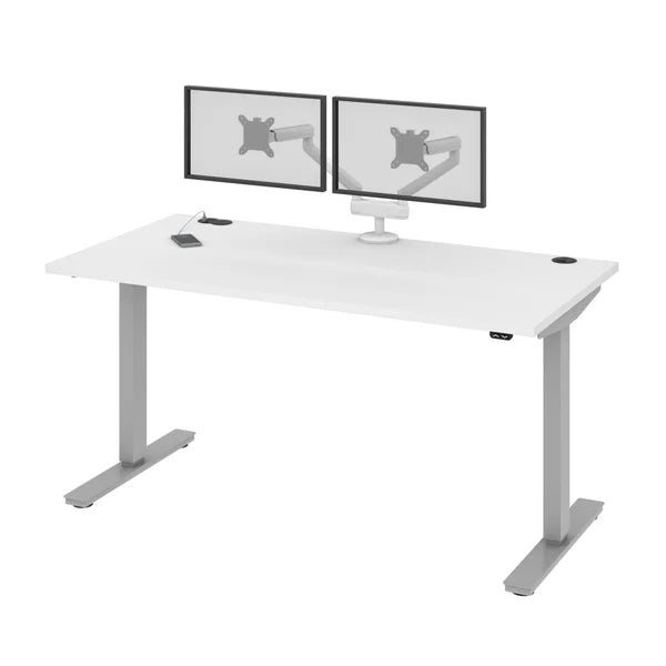 Bestar Upstand 30" x 60" Adjustable Height Desk with Monitor Arms