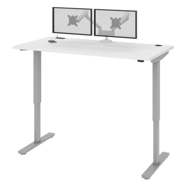 Bestar Upstand 30" x 60" Adjustable Height Desk with Monitor Arms