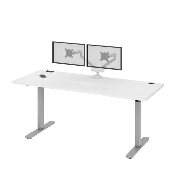 Bestar Upstand 30" x 72" Adjustable Height Desk and Monitor Arms