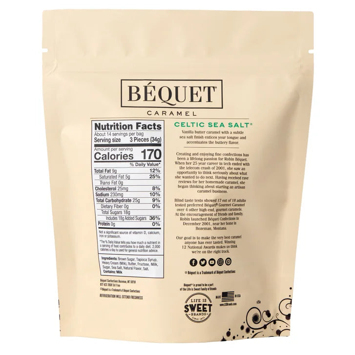 Bequet Caramel, Celtic Sea Salt, 17.1 oz