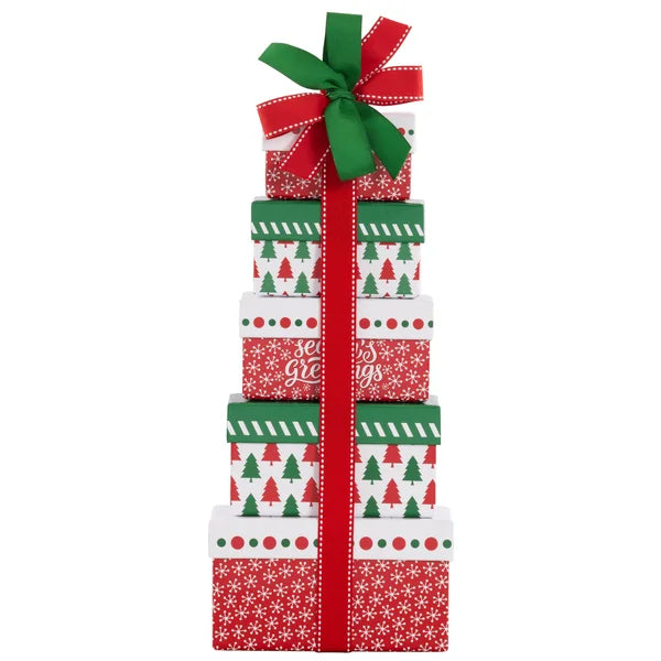 Happy Holidays Tower of Sweets,