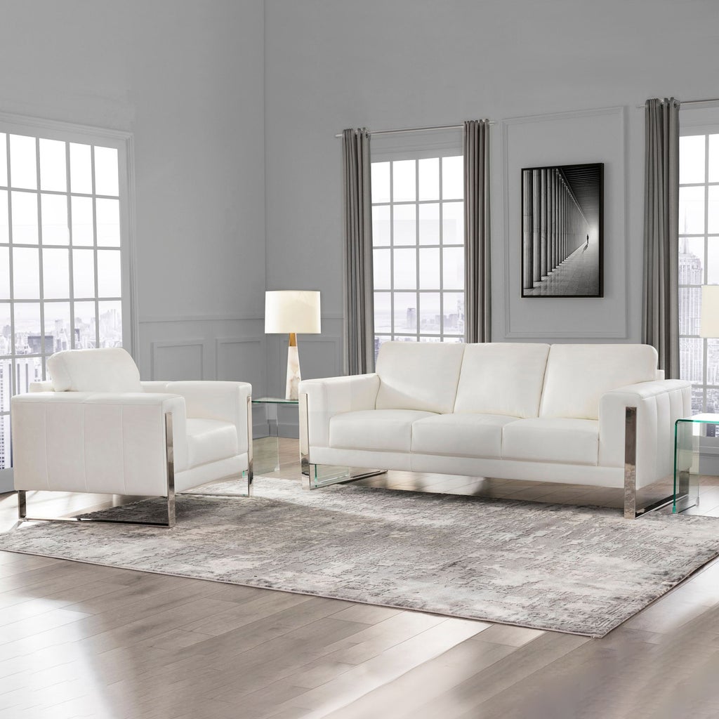 Amiens 2-piece Top Grain Leather Set - Sofa and Chair