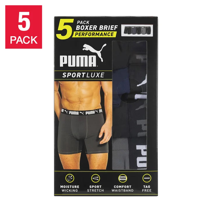 PUMA Men's Boxer Brief, 5 pack