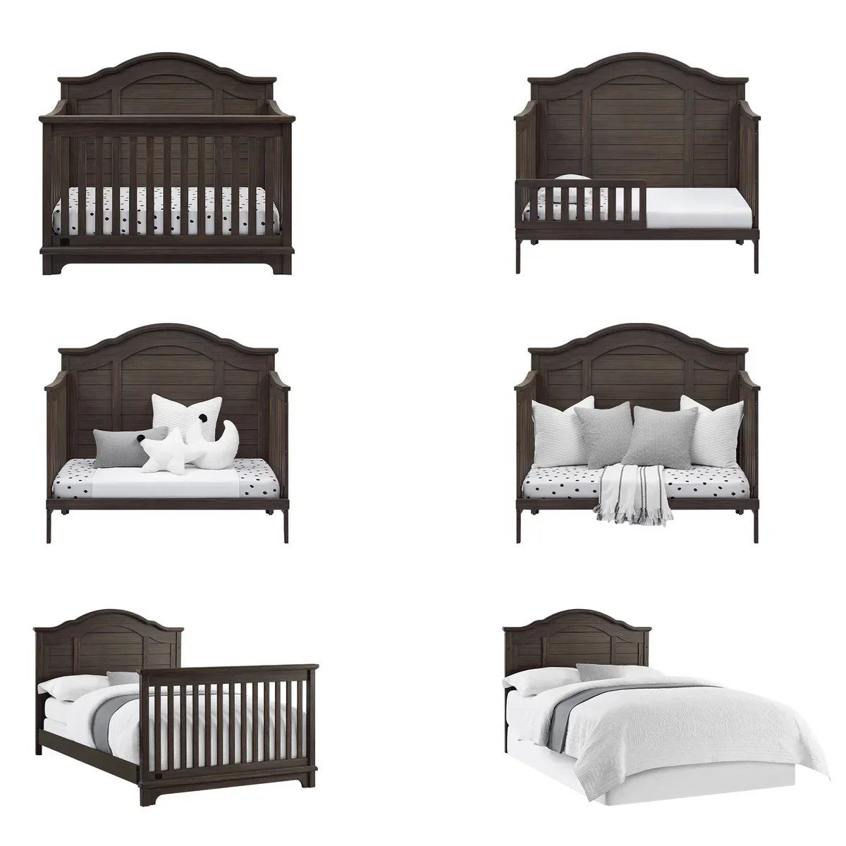 Adrian 6-piece Nursery Collection, Dark Gray