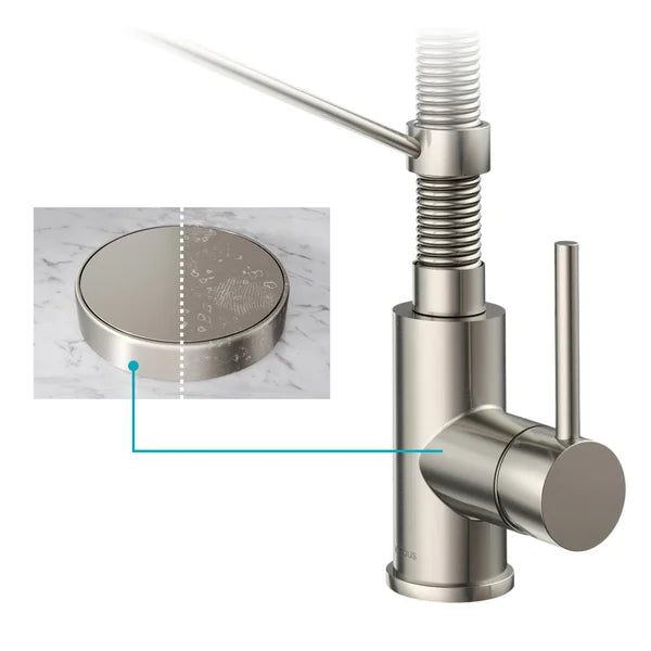 KRAUS 33" Drop-In Single Bowl Granite Kitchen Sink with Commercial Kitchen Faucet