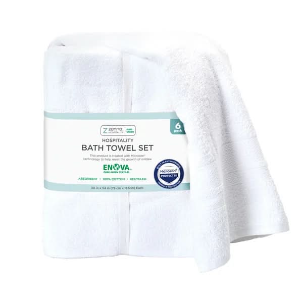 Enova Recycled Cotton Towel and Bath Mat Sets for Hospitality and Home