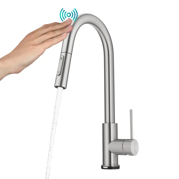 KRAUS Contemporary Single-Handle Touch Kitchen Sink Faucet with Pull-down Sprayer