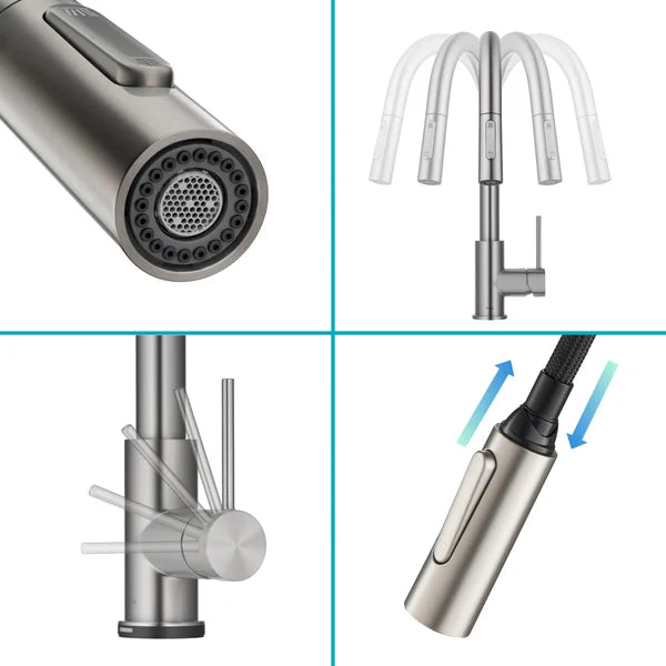 KRAUS Contemporary Single-Handle Touch Kitchen Sink Faucet with Pull-down Sprayer