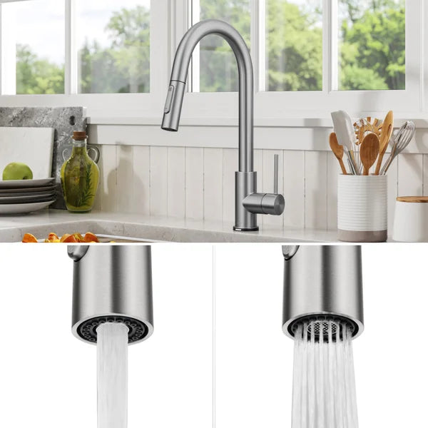 KRAUS Contemporary Single-Handle Touch Kitchen Sink Faucet with Pull-down Sprayer