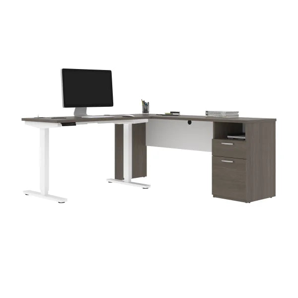 Bestar Upstand L-Shaped Adjustable Height Desk