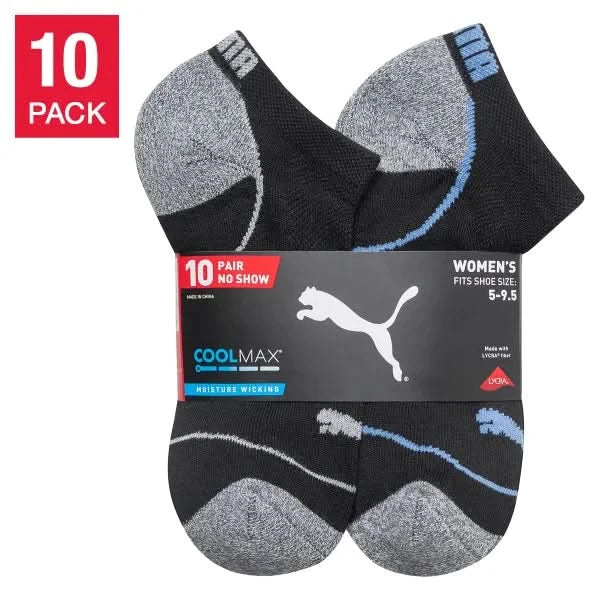 PUMA Women's No Show Sock, 10-pair
