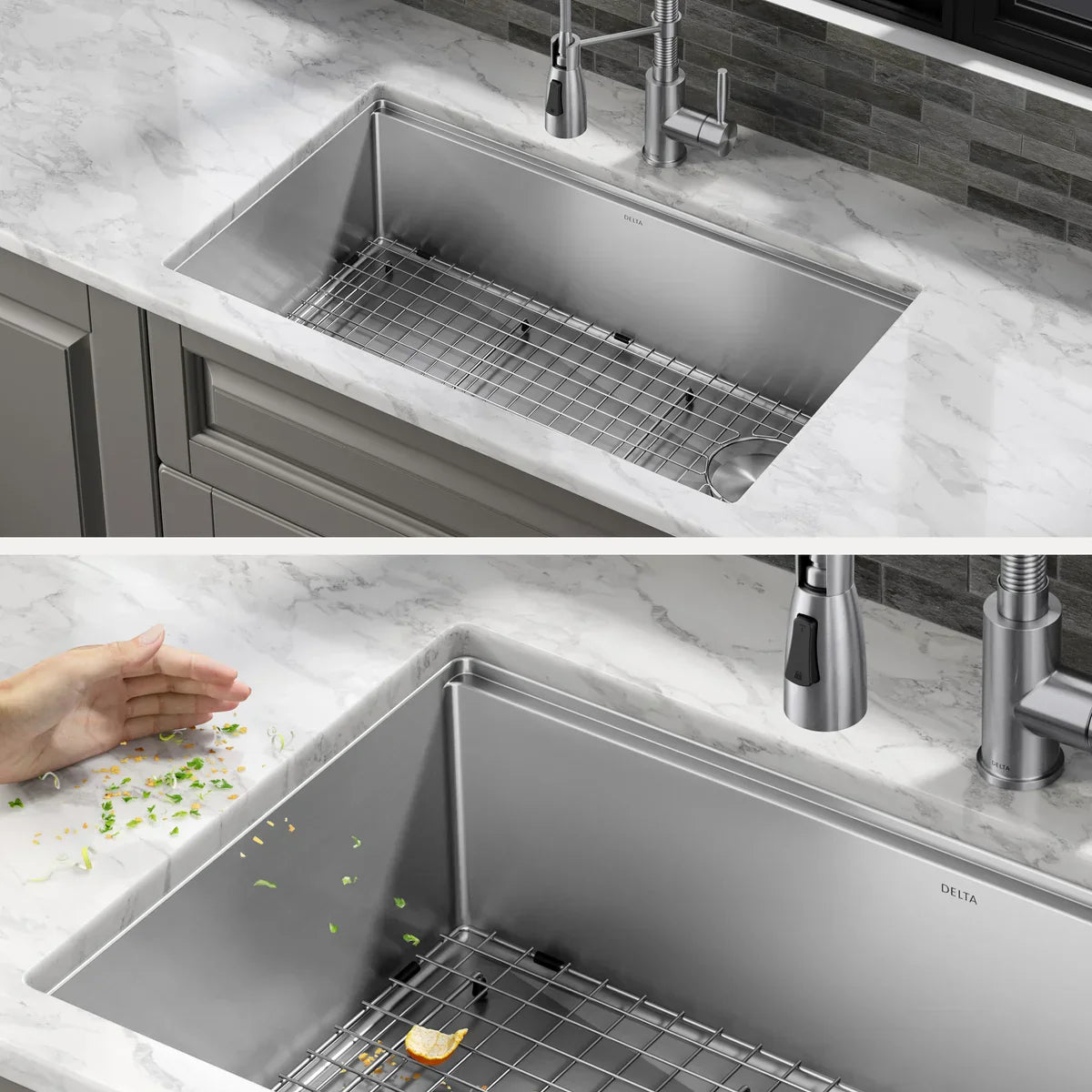 Delta 30” Undermount 16 Gauge Workstation Sink with 18” Kitchen Faucet