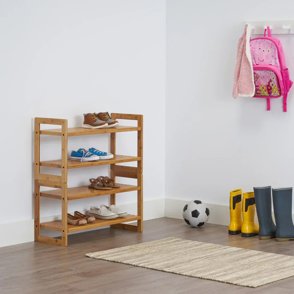 TRINITY Bamboo 2-tier Shoe Rack, 2-pack