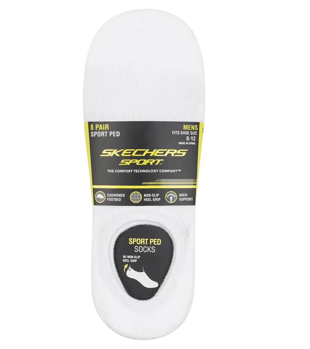 Skechers Men's Sport Ped Sock, 8-pair