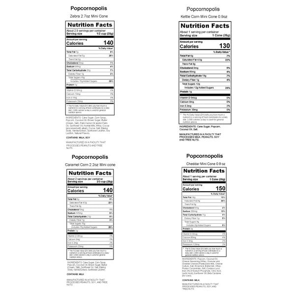 Popcornopolis Metallic Holiday 5-count Mini Cone Gift Basket, 10-pack