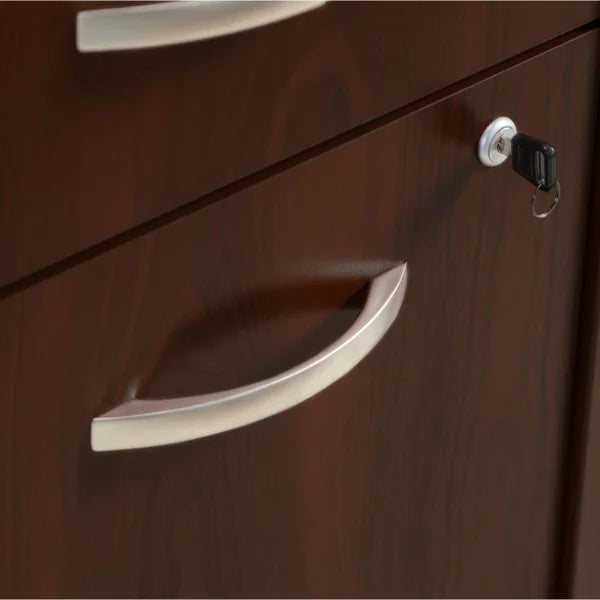 Business Office Pro Computer Desk with 3-Drawer Mobile Pedestal