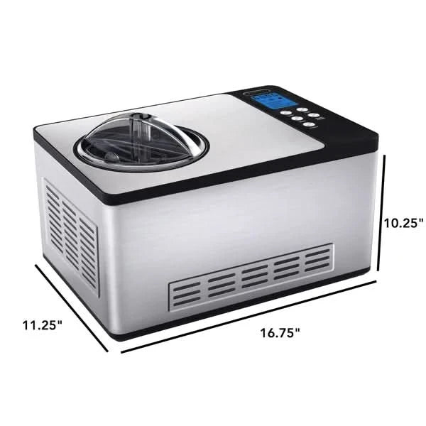 Whynter 2 Quart Capacity Compressor Ice Cream Maker & Yogurt Incubator with Stainless Steel Bowl