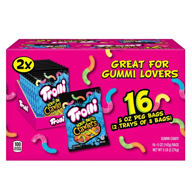 Trolli Sour Brite Crawlers Candy, 5 oz, 16-count
