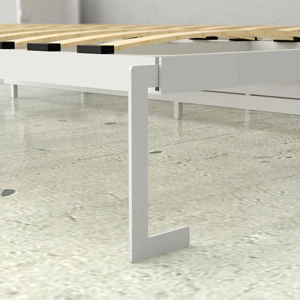 Brisbane Queen Portrait Wall Bed with Two Side Towers, White