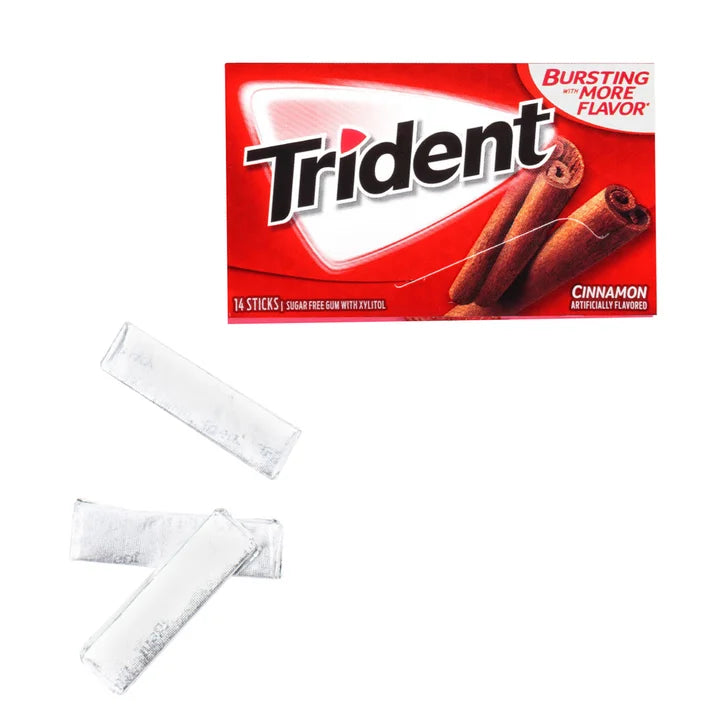Trident Sugar Free Gum, Cinnamon, 14 Pieces, 15-count