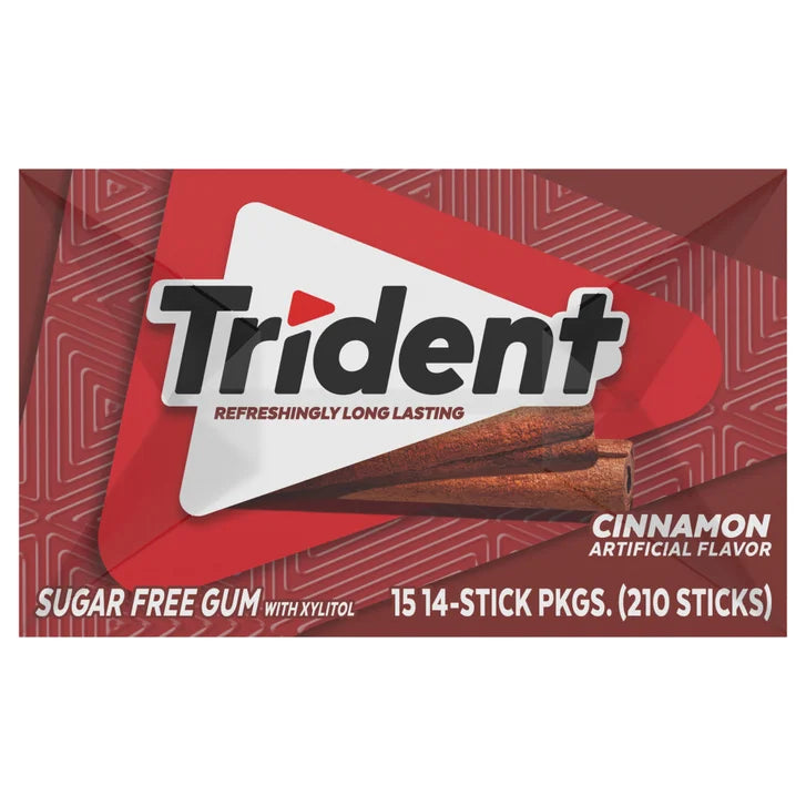 Trident Sugar Free Gum, Cinnamon, 14 Pieces, 15-count