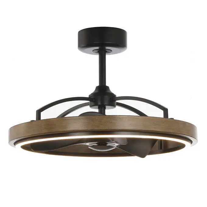 Homestead 6-Speed Steel Frame Fandelight with Distressed Wood Finish