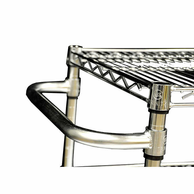 TRINITY EcoStorage 3-Tier 40.3” x 18” x 36” Cart, Chrome Color