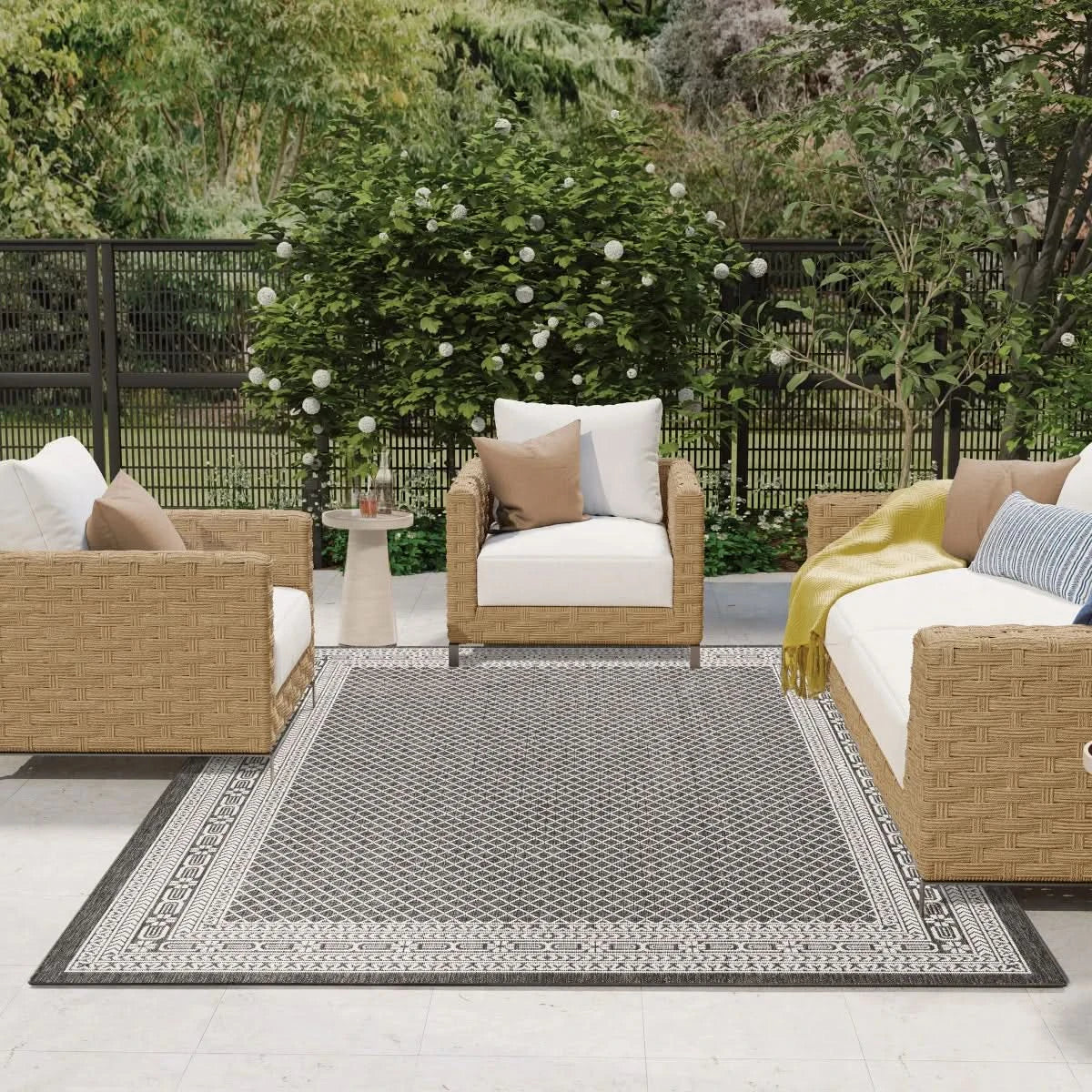 Nourison Garden Spring Indoor/Outdoor Rug Collection, Meadow Black